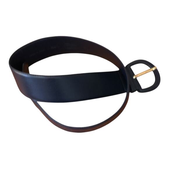 Charter Club Belt Genuine Black Leather Gold Tone Prong Women's Size Large - Picture 7 of 13